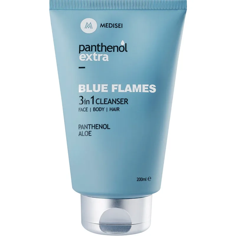 Panthenol Extra Blue Flames 3in1 Face, Body, & Hair Cleanser Ανδρικό Αφρόλουτρο & Σαμπουάν για Πρόσωπο, Σώμα & Μαλλιά με Νότες Εσπεριδοειδών 200ml
