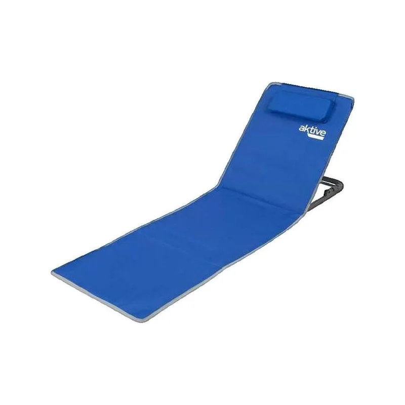 Ξαπλώστρες Aktive Tapis de plage pliable bleu avec dossier inclinable