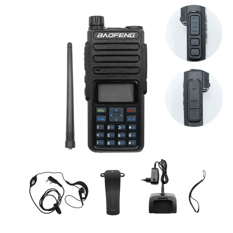 Ασύρματος Φορητός Πομποδέκτης VHF - UHF 10W 1 τμχ BAOFENG BF-H6 Μαύρο
