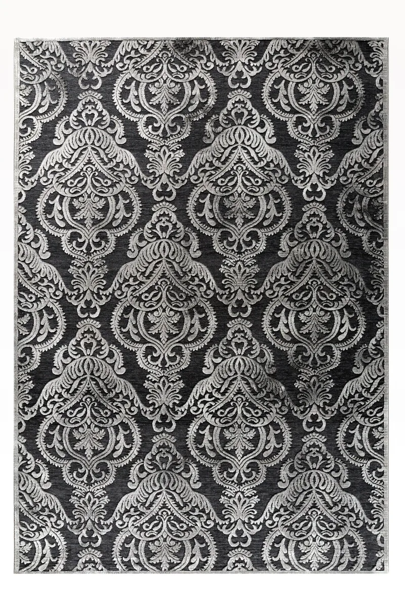 Χαλί HARMONY 37206-ΜΑΥΡΟ-ΑΣΗΜΙ Tzikas Carpets 133x190