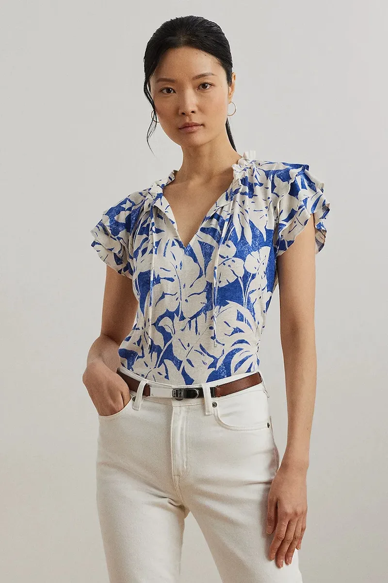 Λευκή μπλούζα Lauren Ralph Lauren