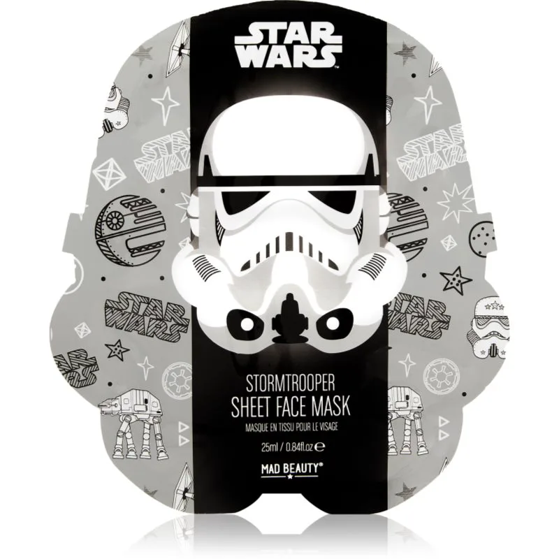 Mad Beauty Star Wars Storm Trooper υφασμάτινη μάσκα ενυδάτωσης με εκχυλίσμα απο πράσινο τσάι 25 ml