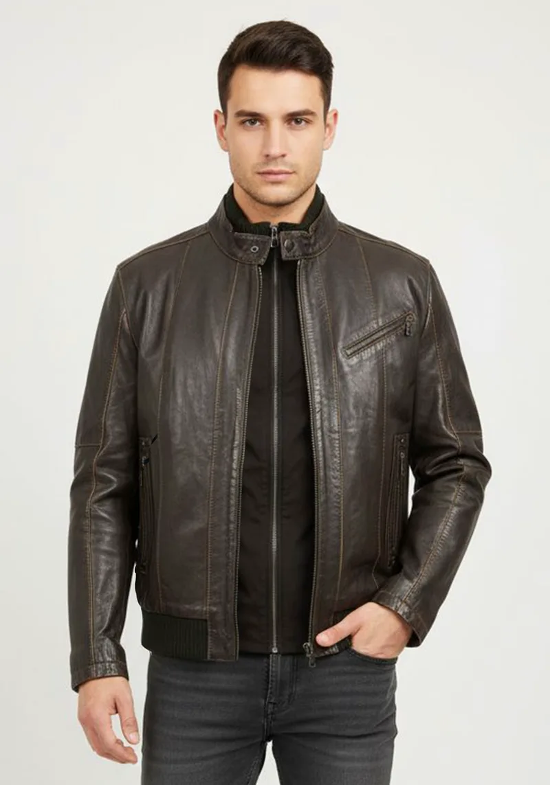 Milestone Δερμάτινο Jacket της σειράς Brigg - 20027 831510 29 Brown