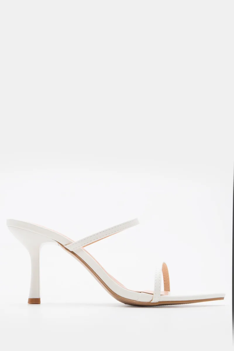 LUIGI DESIGN - Mules Μυτερά με Διπλά Λουράκια - Λευκό