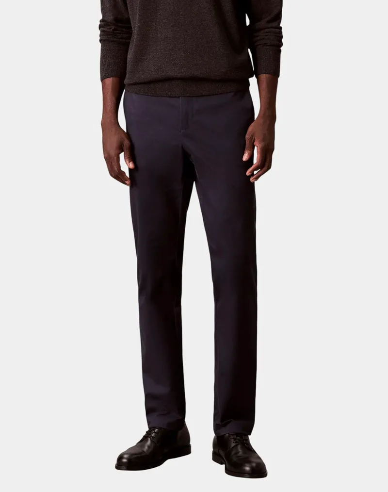 CALVIN KLEIN SLIM SATEEN CHINO TROUSER LV04LD613G-CEF34 MidnightBlue