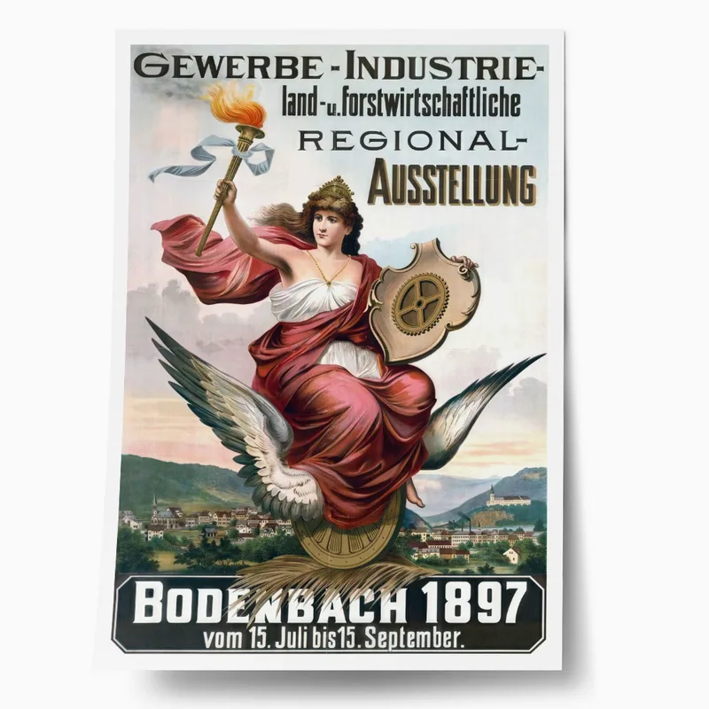 Πόστερ 1897 GEWERBE INDUSTRIE AUSSTELLUNG