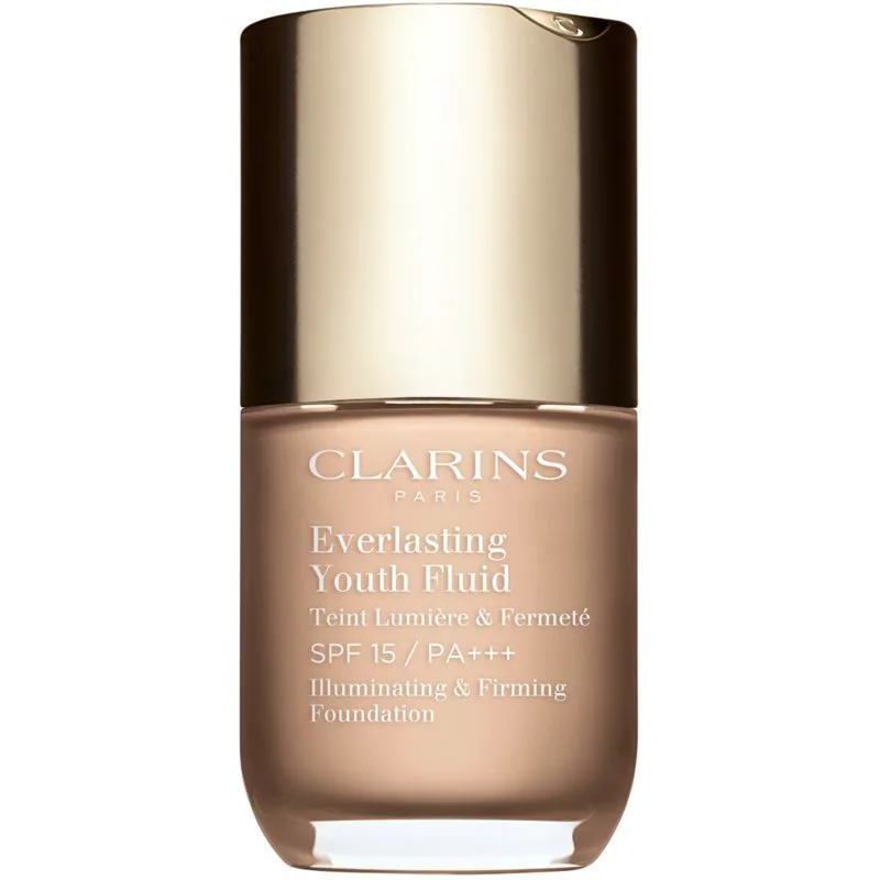 Clarins Everlasting Youth Fluid Foundation λαμπρυντικό μεικ απ SPF 15 απόχρωση 102.5 Porcelain 30 ml