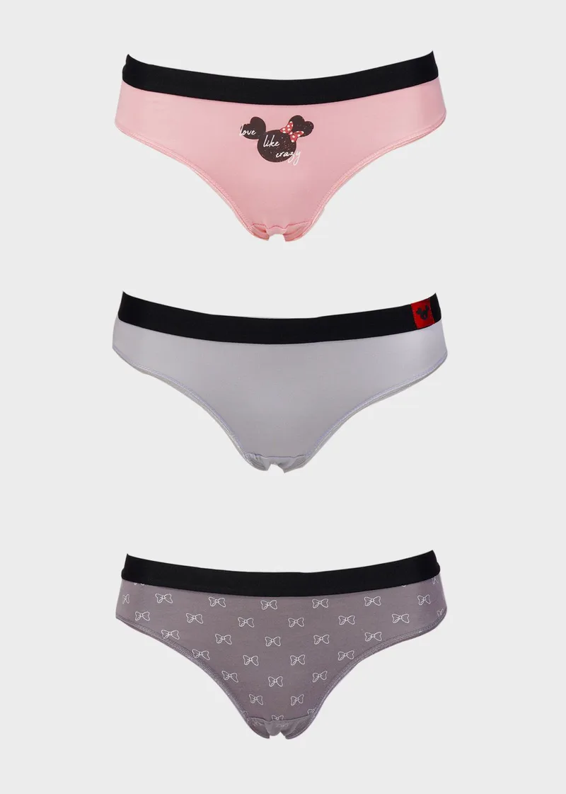 Γυναικείο Slip cotton εξωτερικό λάστιχο . Συσκευασία 3pack. MULTI COLOUR