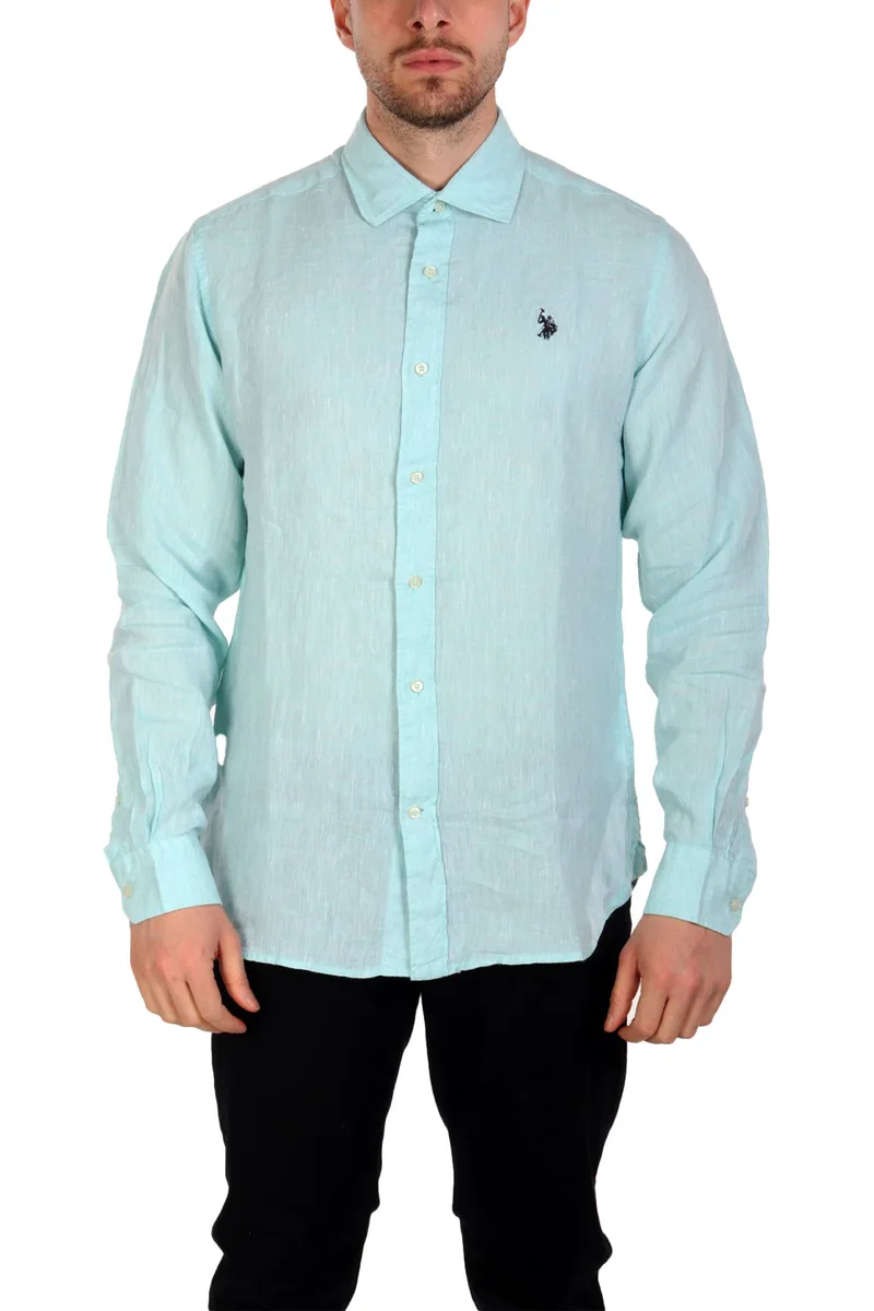 U.S.POLO ASSN ΠΟΥΚΑΜΙΣΟ SLIM FIT ΟΙΝΟΠΝΕΥΜΑΤΙ