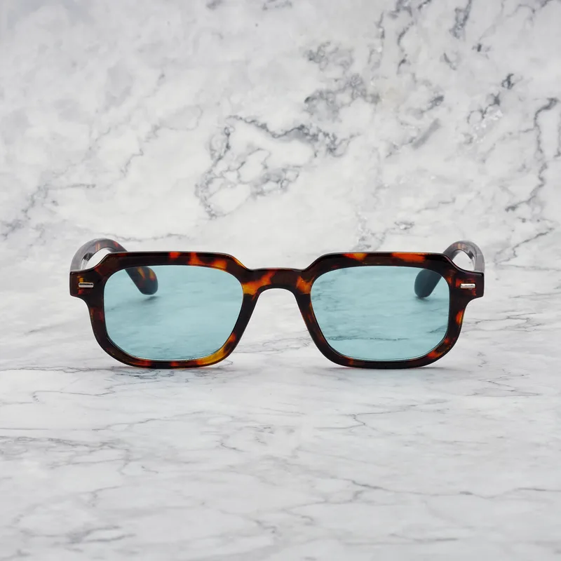 EDDIE Tinted Sunglasses | Tortoise | Turquoise Shades | Explicit Poets Sunglasses