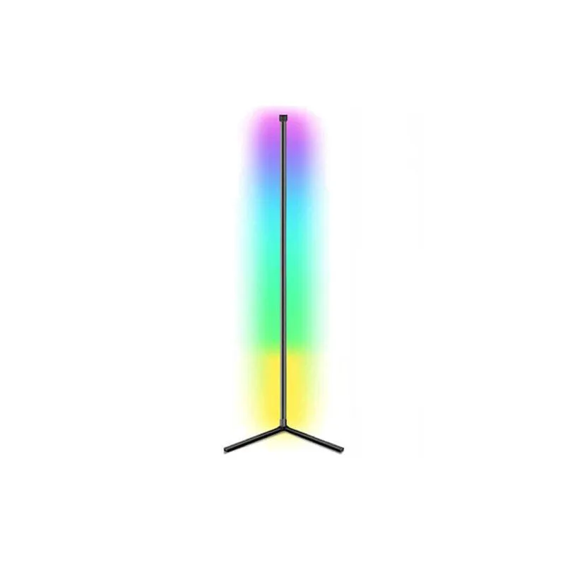 LED Φωτιστικό Δαπέδου με RGB Φως σε Μαύρο Χρώμα