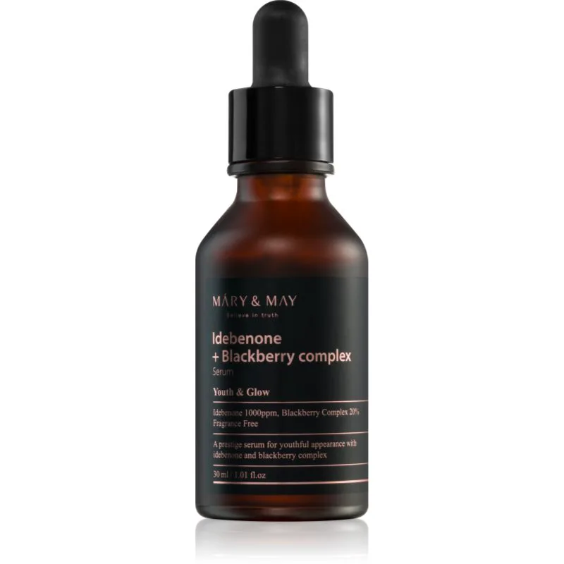 Mary&May Idebenone + Blackberry Complex Serum αντιοξειδωτικός ορός για λαμπρότητα και λείανση επιδερμίδας 30 ml