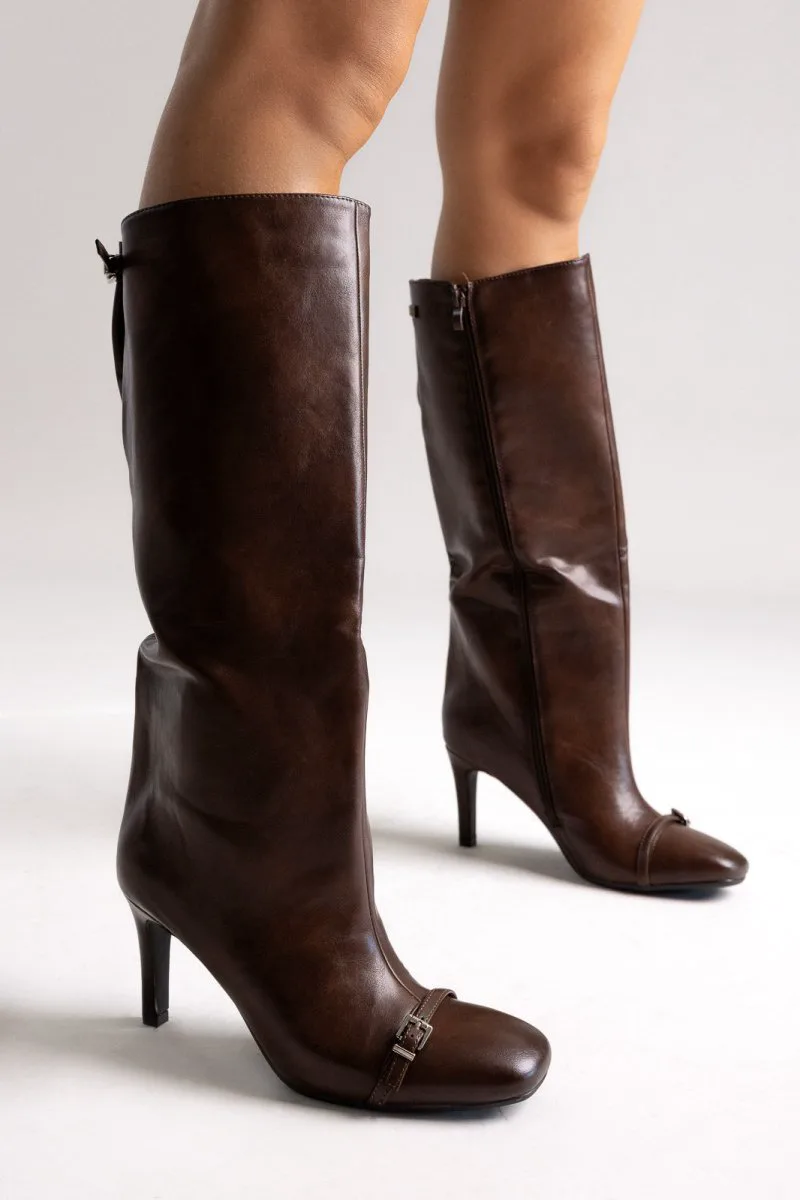 BOTEGGA 22 Stiletto Boots - 181-252 - Brown Matte