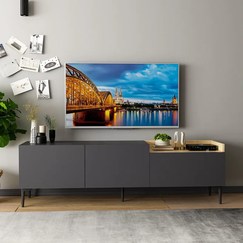 Βάση Τηλεόρασης Mia - Anthracite 382Nrc1122 (160x48x37)