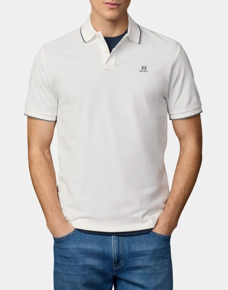 HACKETT HERITAGE H HERITAGE H TIPPED POLO ΜΠΛΟΥΖΑ ΑΝΔΡΙΚΟ HM5600136-803 OffWhite