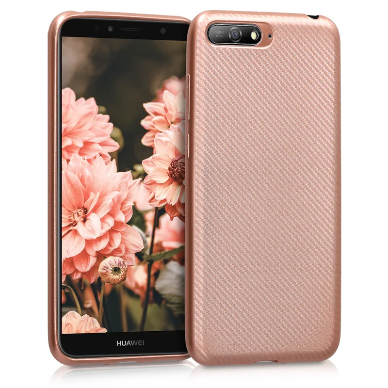 KW Θήκη Σιλικόνης Huawei Y6 2018 - Rose Χρυσό (45556.02)