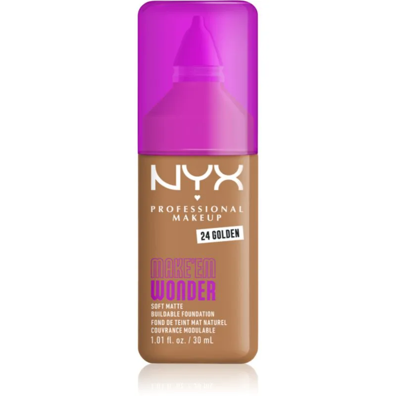 NYX Professional Makeup Make ‘Em Wonder ελαφρύ ματ μεικ απ απόχρωση 24 Golden 30 ml