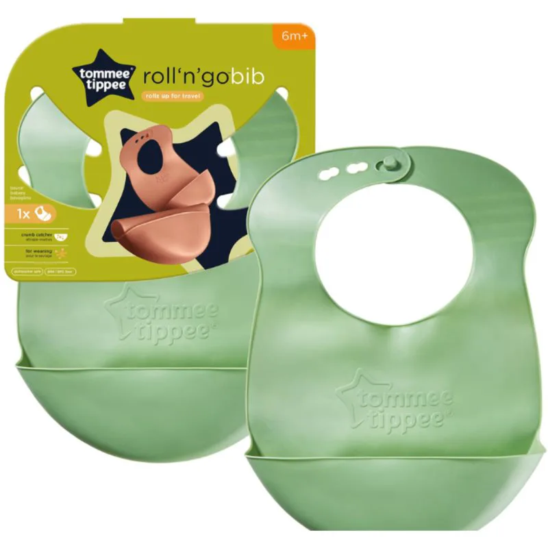 Tommee Tippee Roll'n'go σαλιάρα Green 6 m+ 1 τμχ