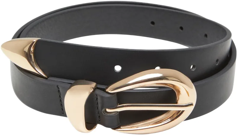 Chunky Buckle Loop Synthetic Leather Belt Urban Classics TB7211-01217 black/gold