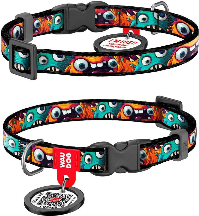 ΠΕΡΙΛΑΙΜΙΟ WAUDOG TOOTHED MONSTERS PLASTIC FASTEX (25MM / 37-58CM)