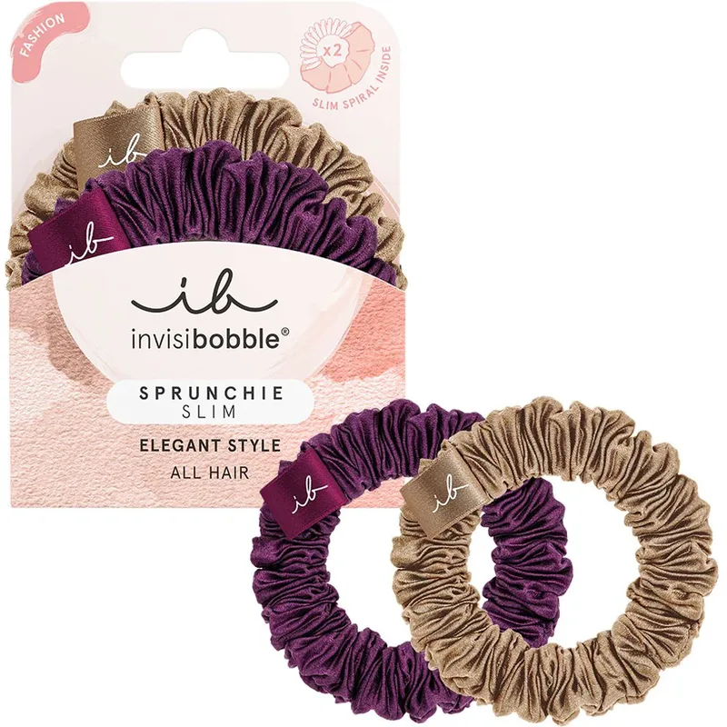 Invisibobble Sprunchie Slim Elegant Style Λεπτά Λαστιχάκια Μαλλιών για Απαλό Κράτημα 2 Τεμάχια - The Snuggle is Real
