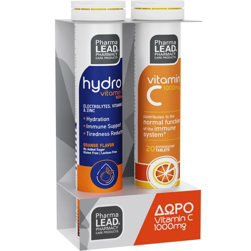 Pharmalead Promo Hydro Vitamin C 1000mg Πορτοκαλί 20 Effer.tabs & Δώρο Vitamin C 1000mg Πορτοκαλί 20 Effer.tabs