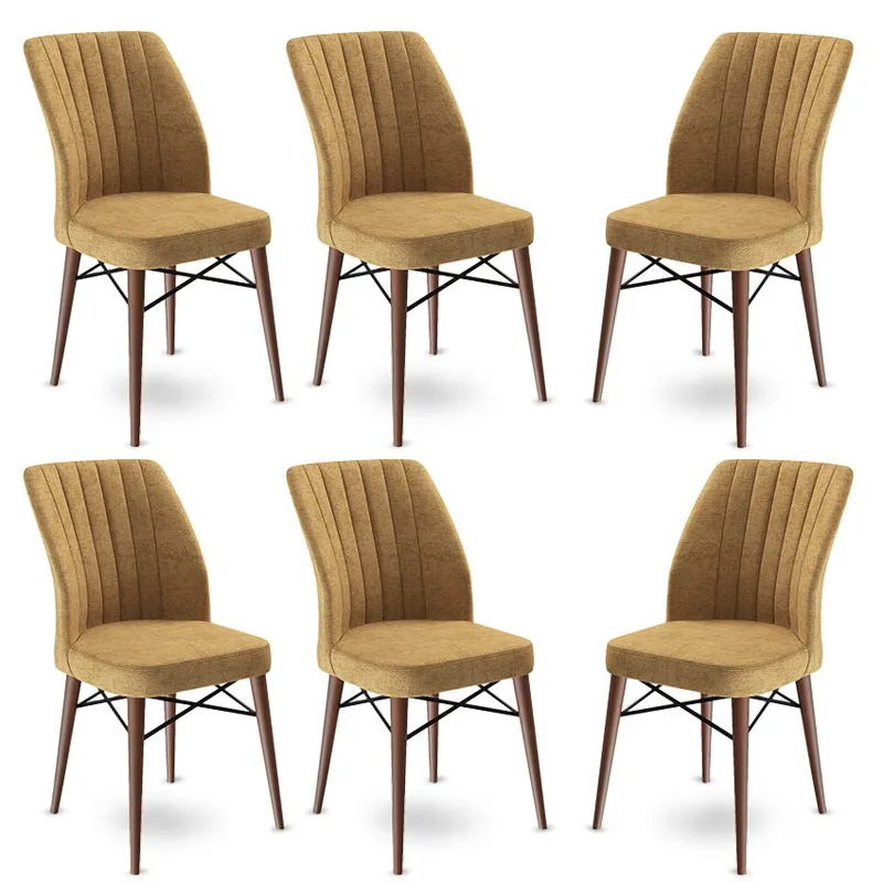 Σετ Καρέκλας (6 Τεμάχια) Flex - Cappuccino, Brown 240Chr1447 (45x93x42)