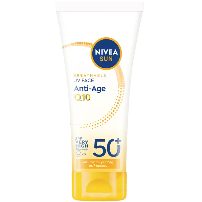 Nivea Sun UV Face Anti-Age Q10 Spf50+ Cream Αντηλιακή Αντιγηραντική Κρέμα Προσώπου Πολύ Υψηλής Προστασίας για Ορατή Μείωση των Ρυτίδων 50ml
