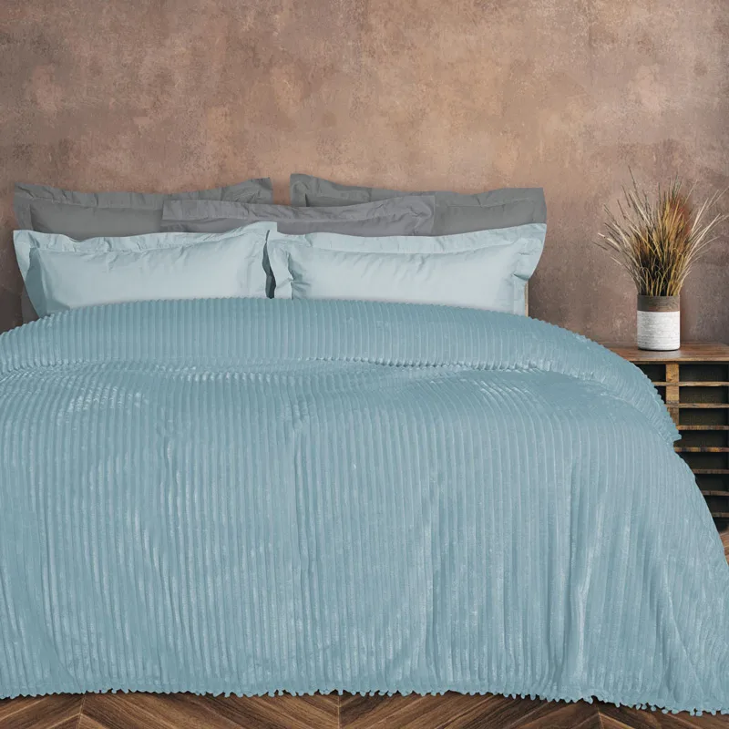 Κουβέρτα Fleece Υπέρδιπλη 220x240 Das Home 1355 Light Blue 220x240