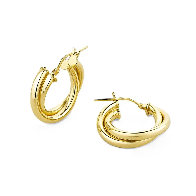 Eπίχρυσοι διπλοί λουστρέ κρίκοι Vogue 925 5972201 5972201 Ασήμι
