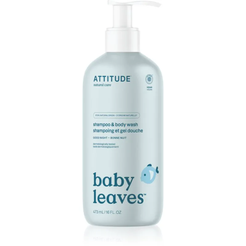 Attitude Baby Leaves Shampoo & Body wash σαμπουάν και αφρόλουτρο για παιδιά Good Night 473 ml