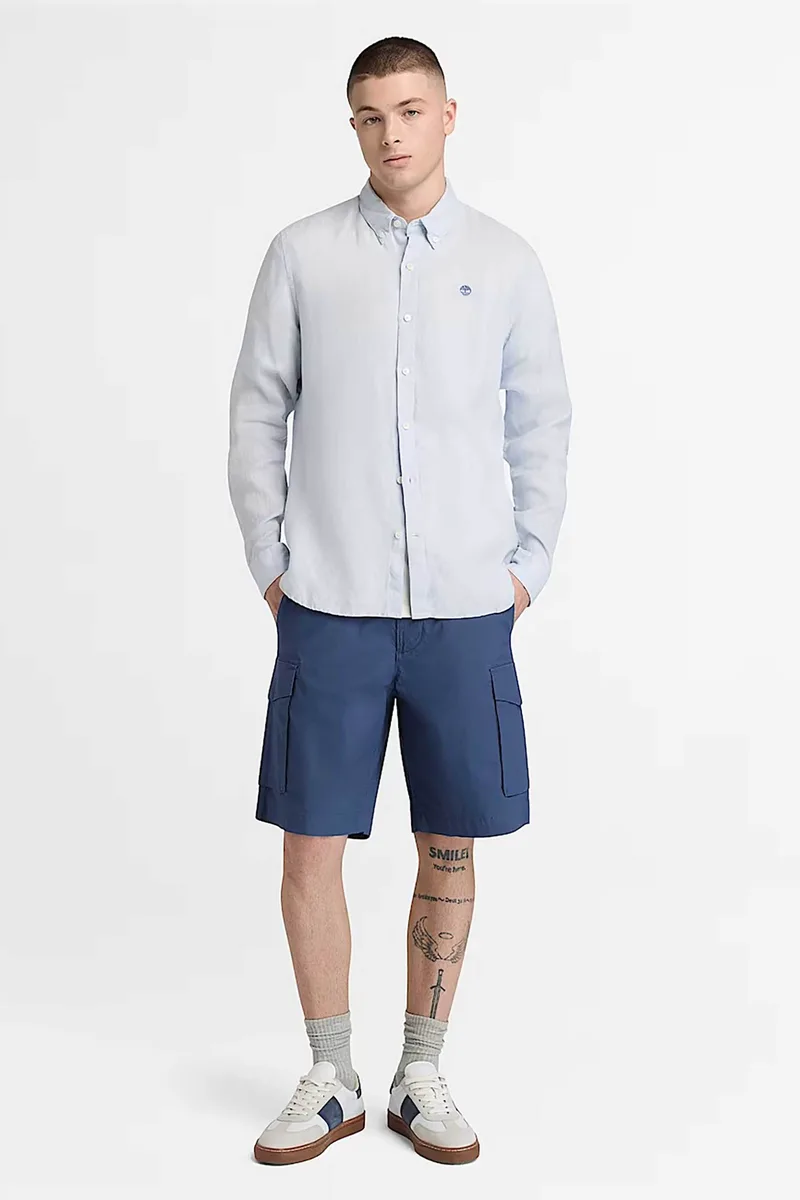 Timberland ανδρική βερμούδα cargo poplin Loose Fit "Brookline" - TB0A44VXEYO1 Μπλε