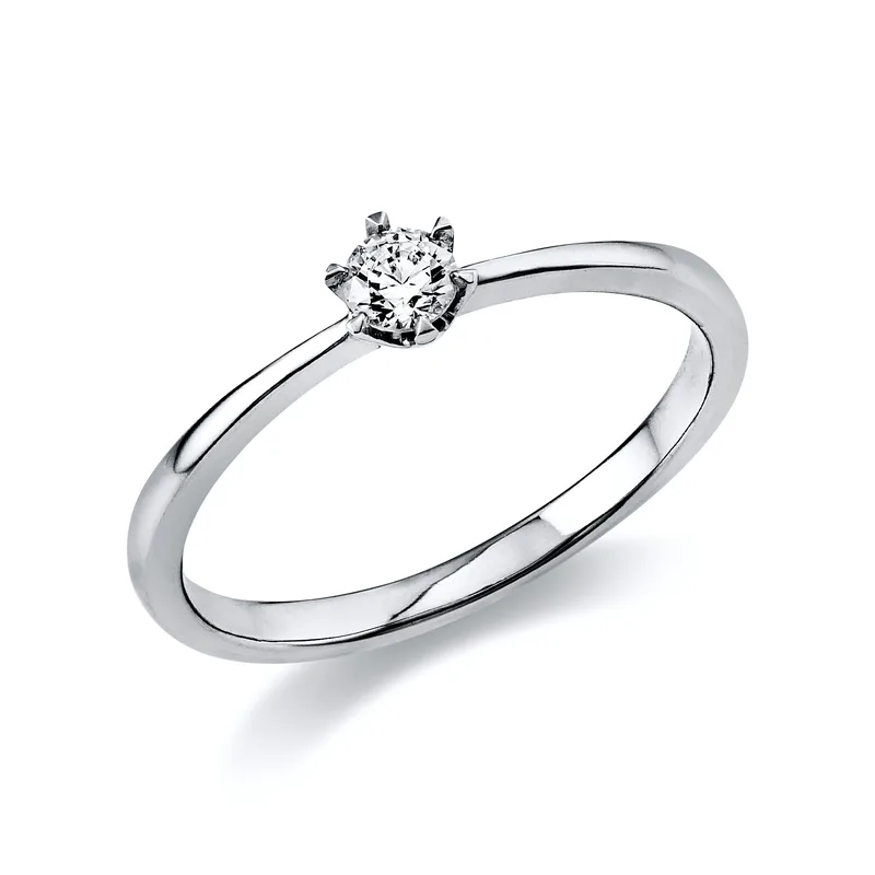 Diamond Group Μονόπετρο Δαχτυλίδι με Διαμάντι Brilliant από Λευκό Χρυσό 18 Καρατίων DDX406