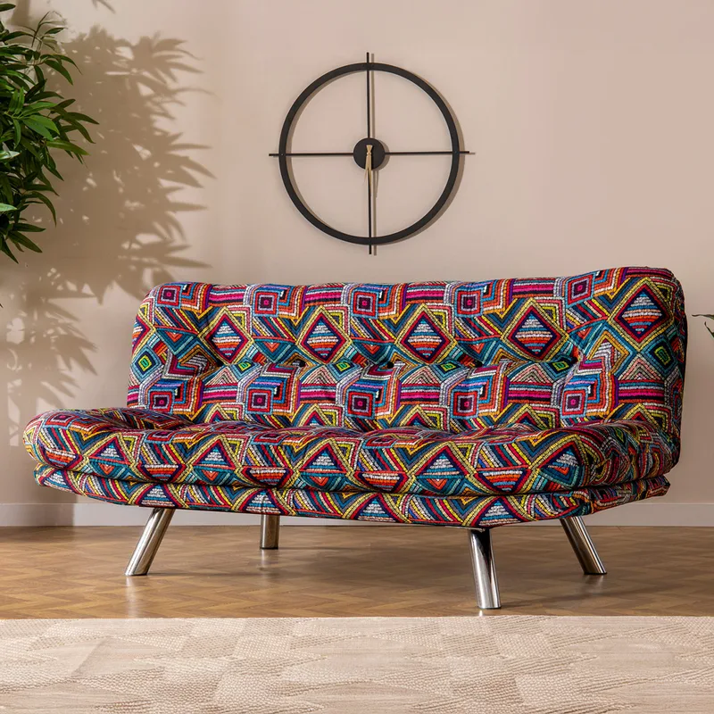 Τριθέσιος Καναπές-Κρεβάτι Misa Small Sofabed - Patchwork 859Ftn2804 (175x40x52)