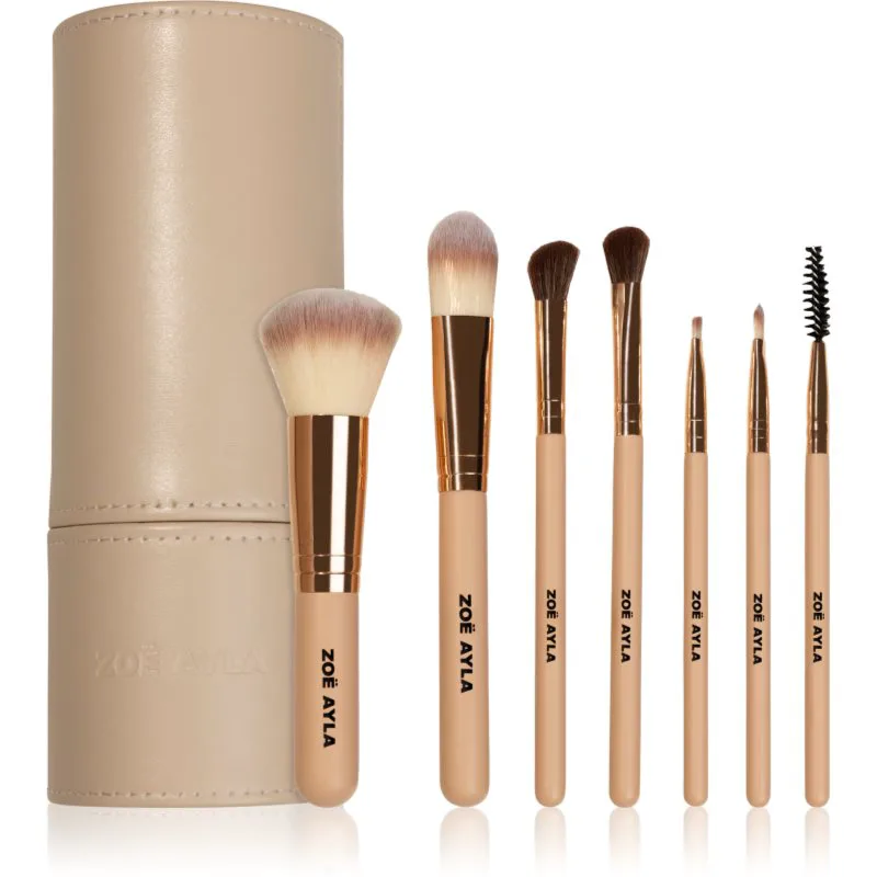 Zoë Ayla Makeup Brush Set 7 Piece σετ με πινέλα με θήκη