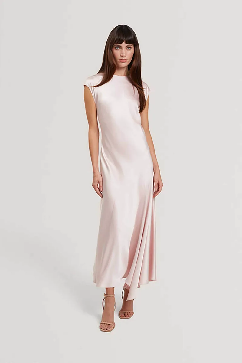 Ted Baker γυναικείο midi αμάνικο φόρεμα μονόχρωμο "Mayibe" - 283812 Ροζ
