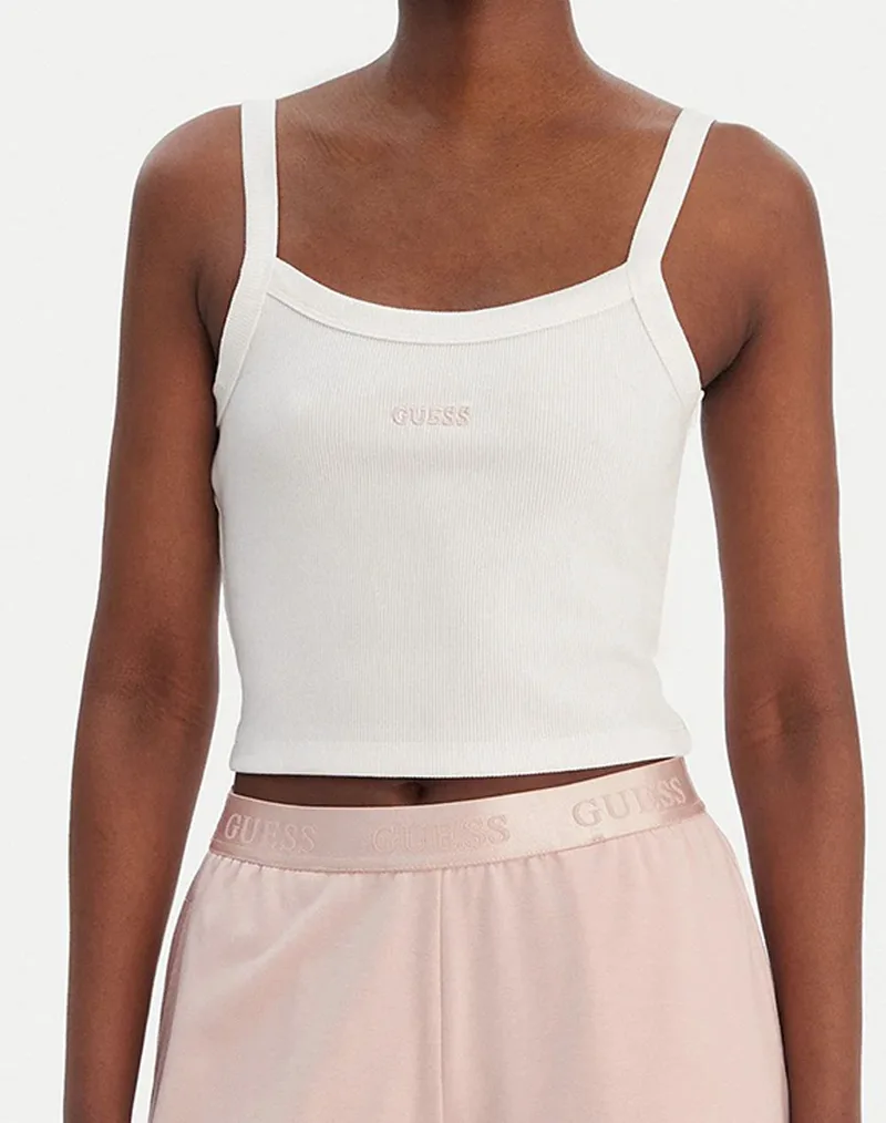 GUESS STELLA RIB TANK TOP ΜΠΛΟΥΖΑ ΓΥΝΑΙΚΕΙΟ V6GP16K3180-G018 OffWhite