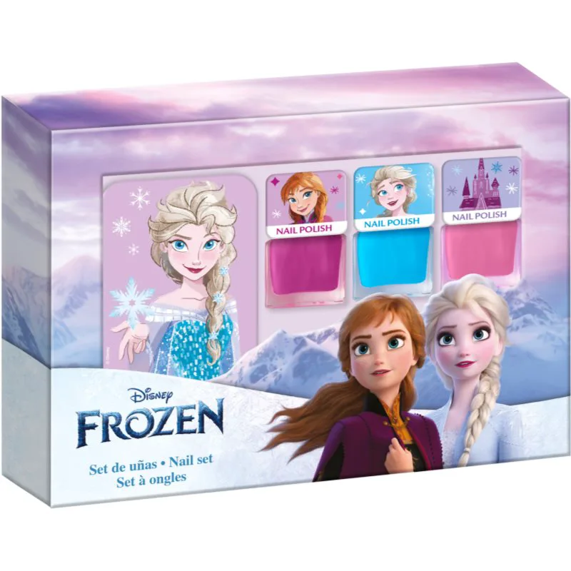 Disney Frozen Nail Set Σετ βερνίκι νυχιών για παιδιά 3y+ Ροζ, Blue, Ροζ 3x4.5 ml