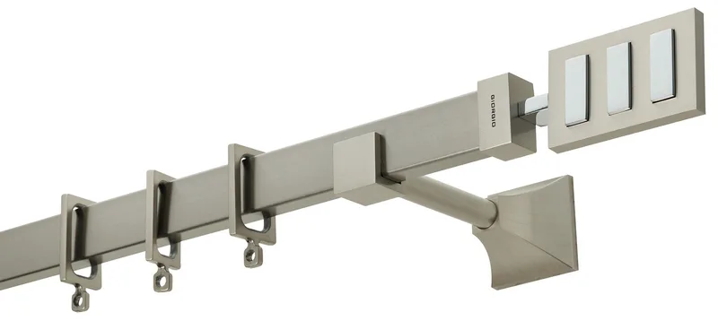 Κουρτινόβεργα Zogometal Flat Collection FC4519 Νίκελ Ματ/Χρώμιο