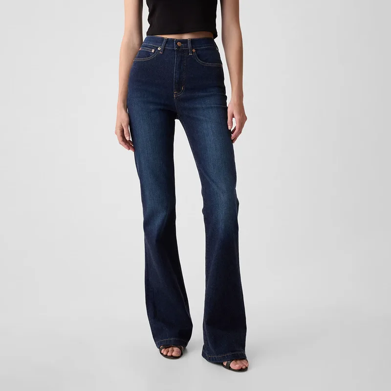 Τζιν GAP 70S Flare High Rise Dk Holzer Jeans Dark Wash W25