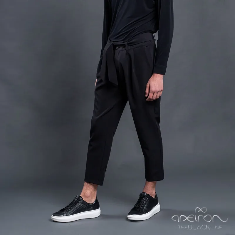 Παντελόνι Μαύρο με Ζώνη Black Line Apeiron