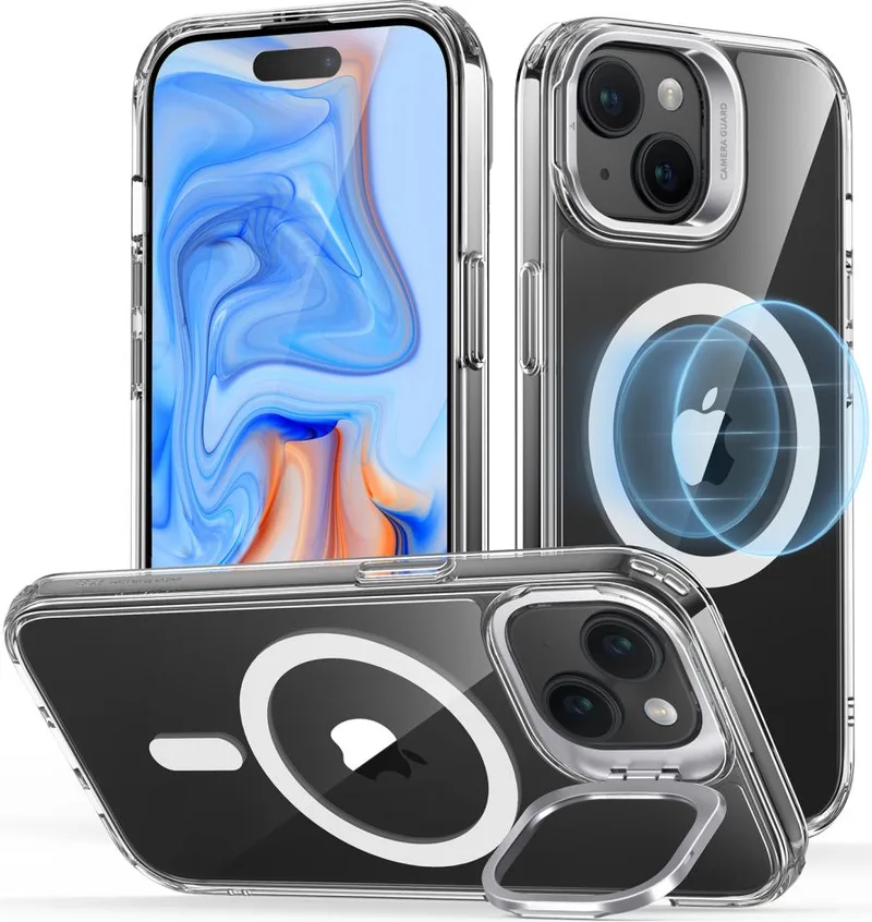 ESR Classic Kickstand Hybrid HaloLock - Διάφανη Ανθεκτική MagSafe Θήκη Apple iPhone 15 Plus - Clear (4894240176504)