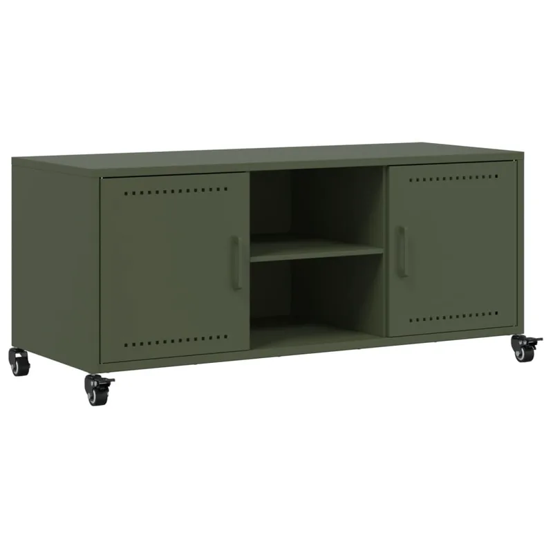 vidaXL Έπιπλο Τηλεόρασης Πράσινο Λαδί 100,5x39x43,5 εκ. από Ατσάλι