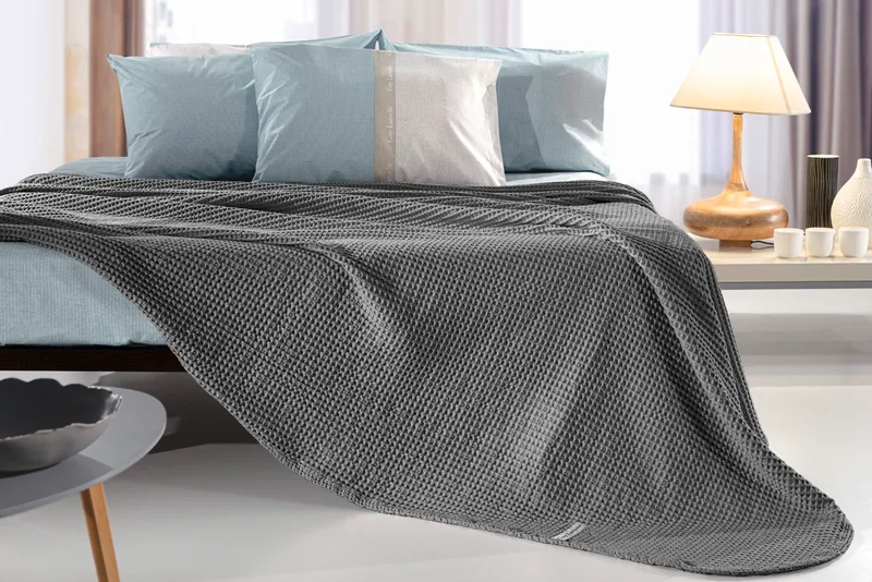 Κουβέρτα Βαμβακερή Πικέ Μονή 160x240εκ. Eternity Anthracite Guy Laroche (Ύφασμα: Βαμβάκι 100%, Χρώμα: Ανθρακί, Μέγεθος: Μονά) - Guy Laroche - 5206480596834