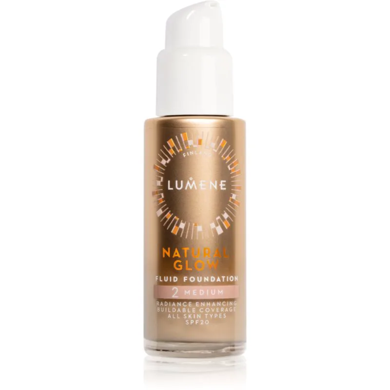 Lumene Natural Glow λαμπρυντικό μεικ απ για φυσική εμφάνιση SPF 20 απόχρωση 2 Medium (Cool) 30 ml