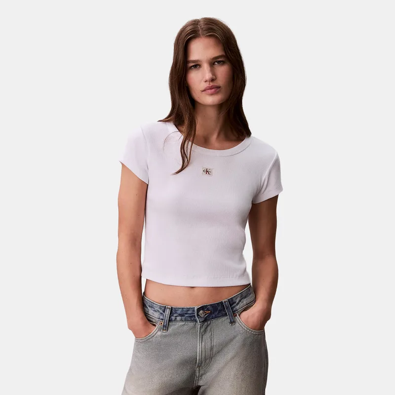 Calvin Klein Woven Label 2X2 Γυναικείο Cropped T-Shirt (9000263564_1726)