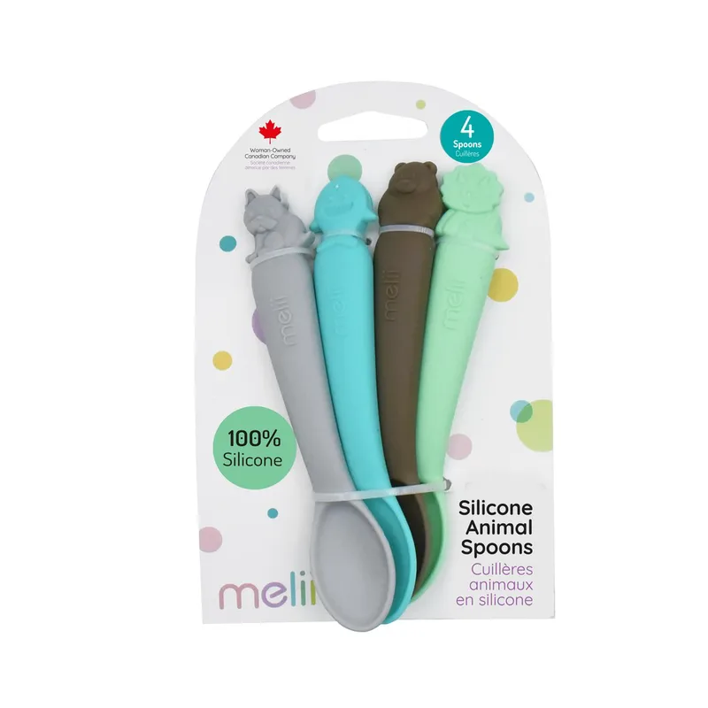 Σετ 4τμχ Κουτάλια Σιλικόνης Mε Ζωάκια Melii MEL28010 (Υλικό: Σιλικόνη) - Melii - MEL28010