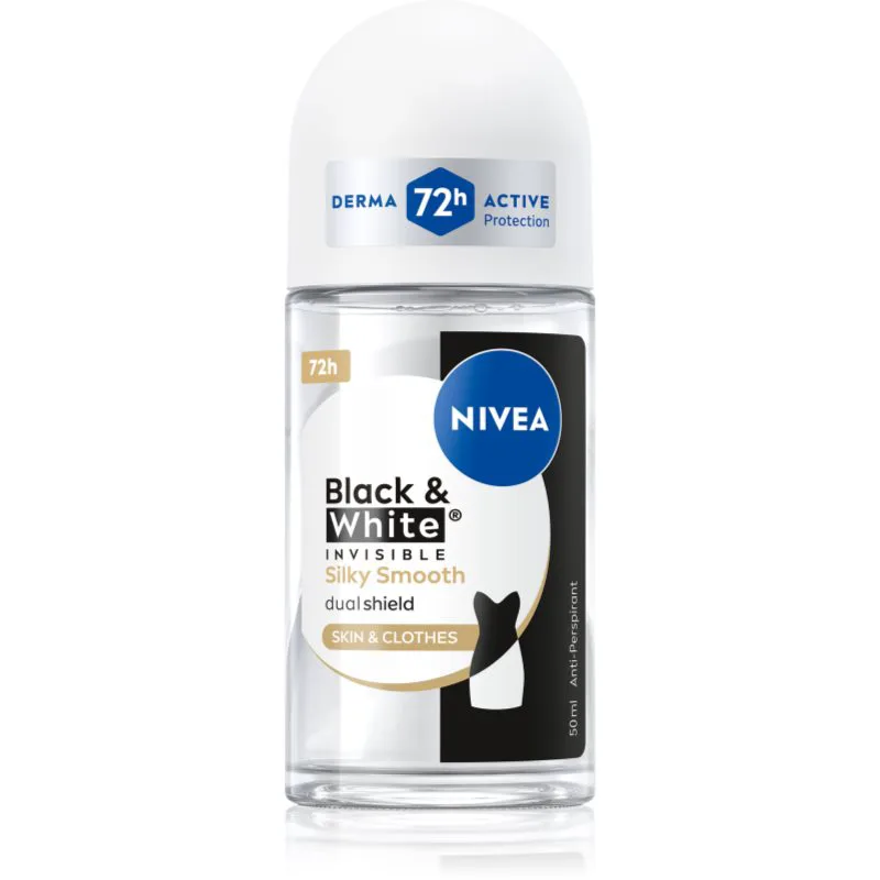 Nivea Invisible Black & White Silky Smooth αντιιδρωτικό μπίλια για γυναίκες 50 ml