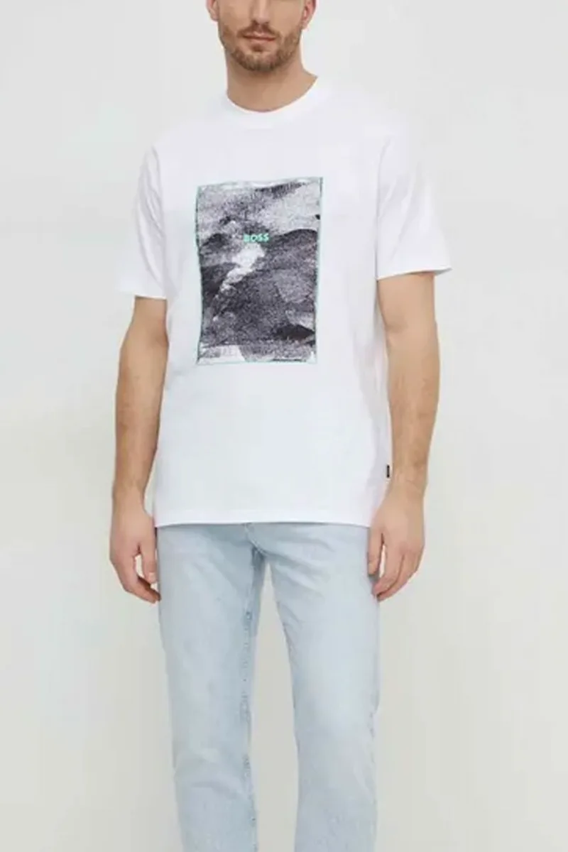 BOSS CASUAL T-SHIRT TE_KALT ΛΕΥΚΟ