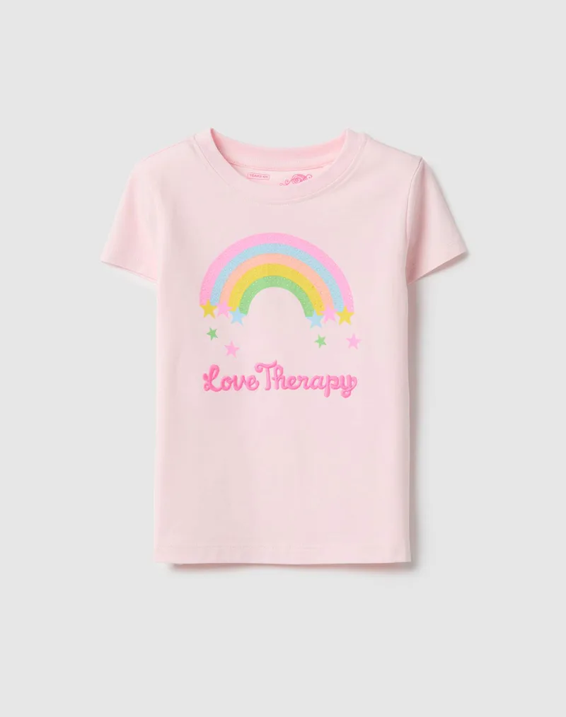 OVS T-SHIRT W/RAINBOW 2559689-PINK Ροζ